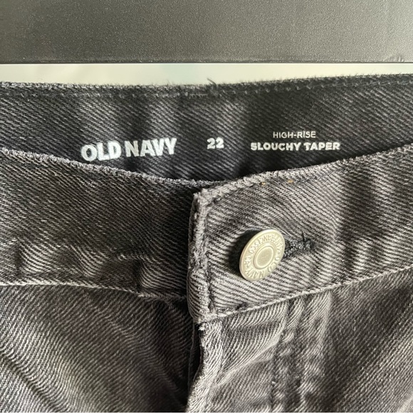 Old Navy High Rise Slouchy Taper Black Jean Women’s Size 22 - Picture 9 of 10